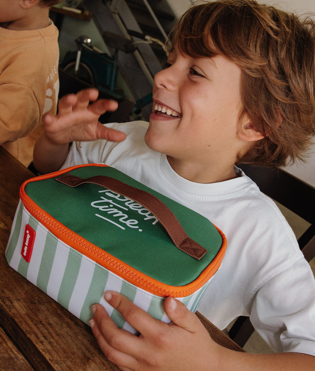 Green Stripes Lunch Bag