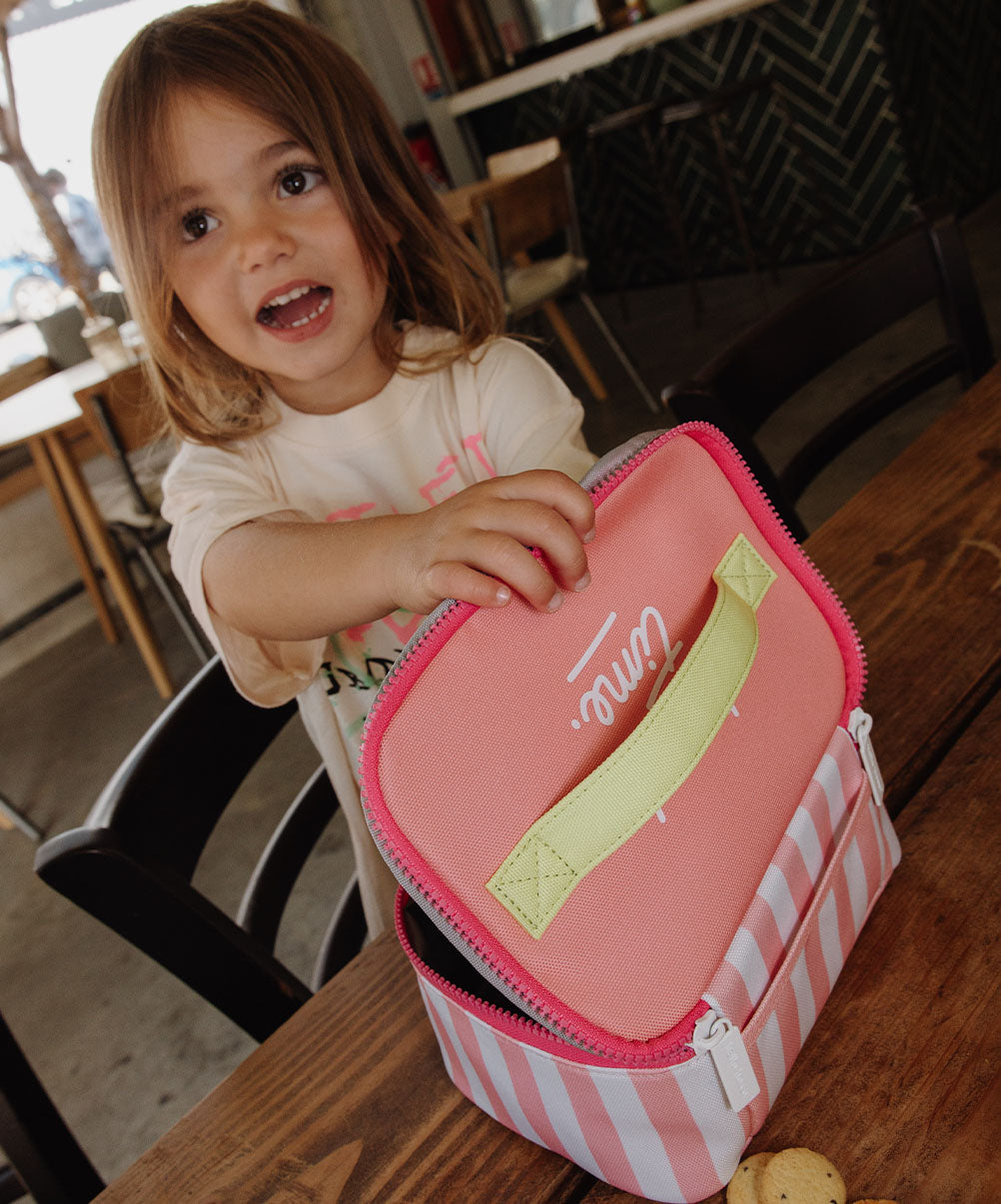 Pink Stripes Lunch Bag