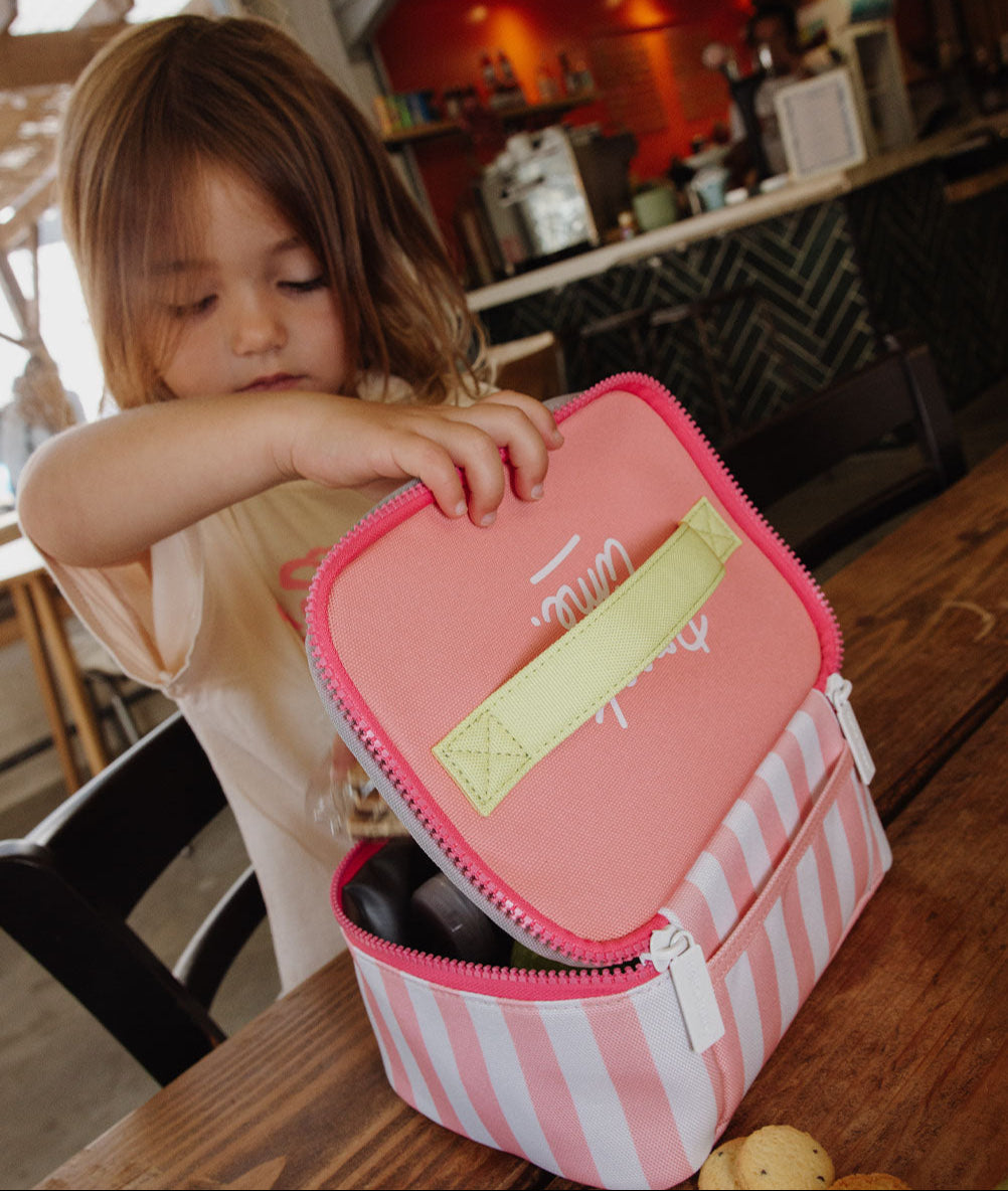 Pink Stripes Lunch Bag