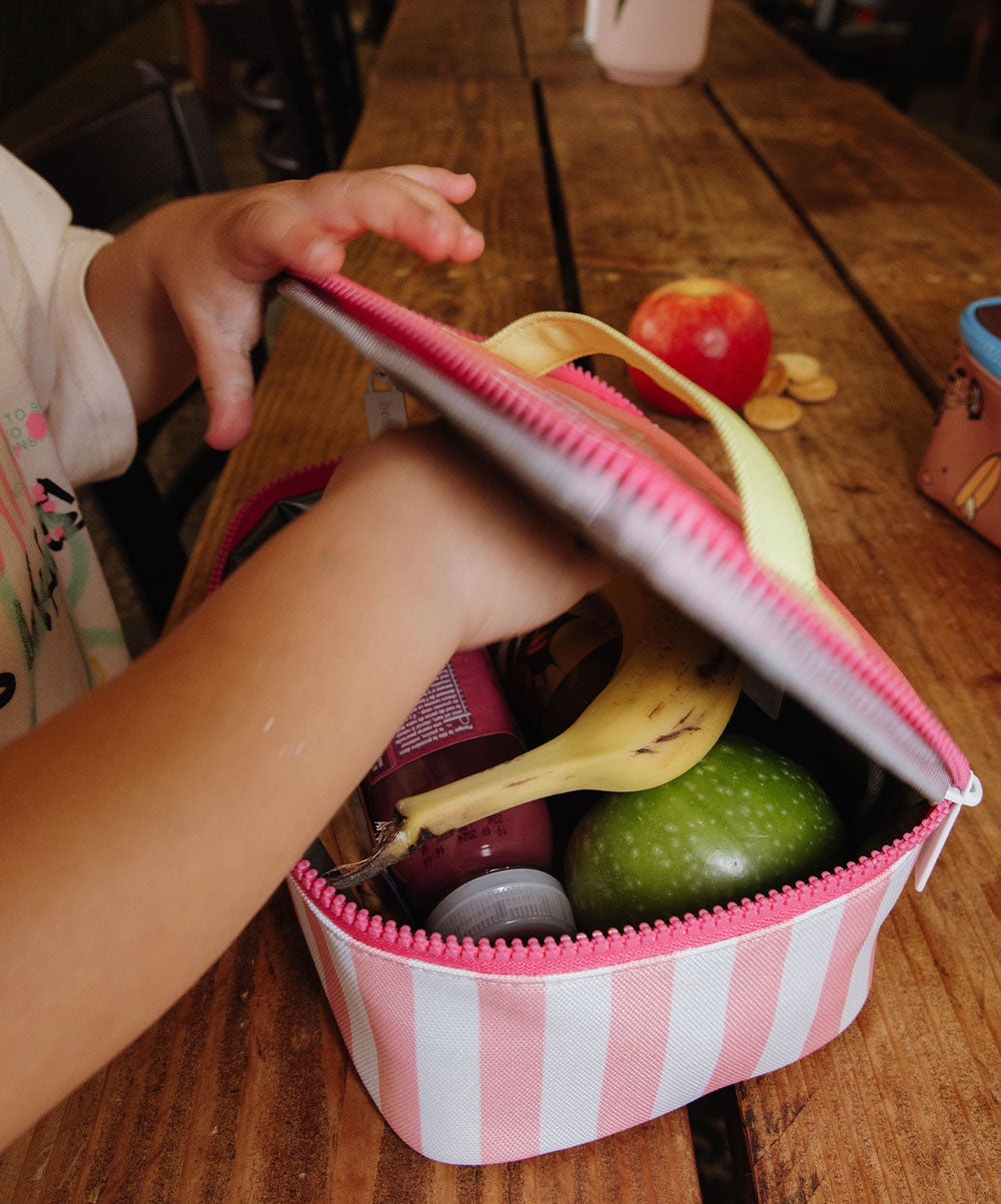 Pink Stripes Lunch Bag