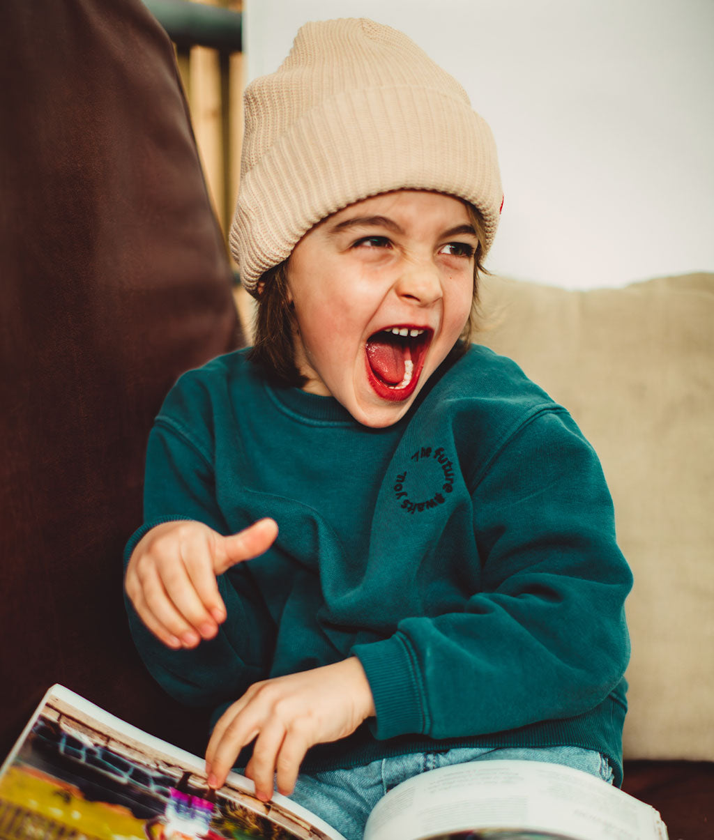 Colourful Kids & Adults Flow Creamy beanie, 100% organic cotton, no pompom, from 9 months, Cool Kids Only !