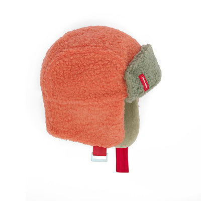 Chapka en moumoute et polaire bicolore Cozy Jim pour enfant et bébé – vue de profil