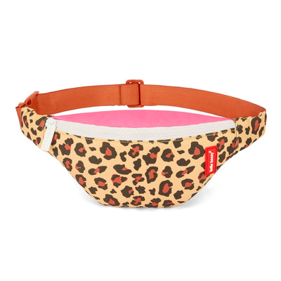 Children's patterned leopard beige pink zip detail Bum Bag Hello Hossy