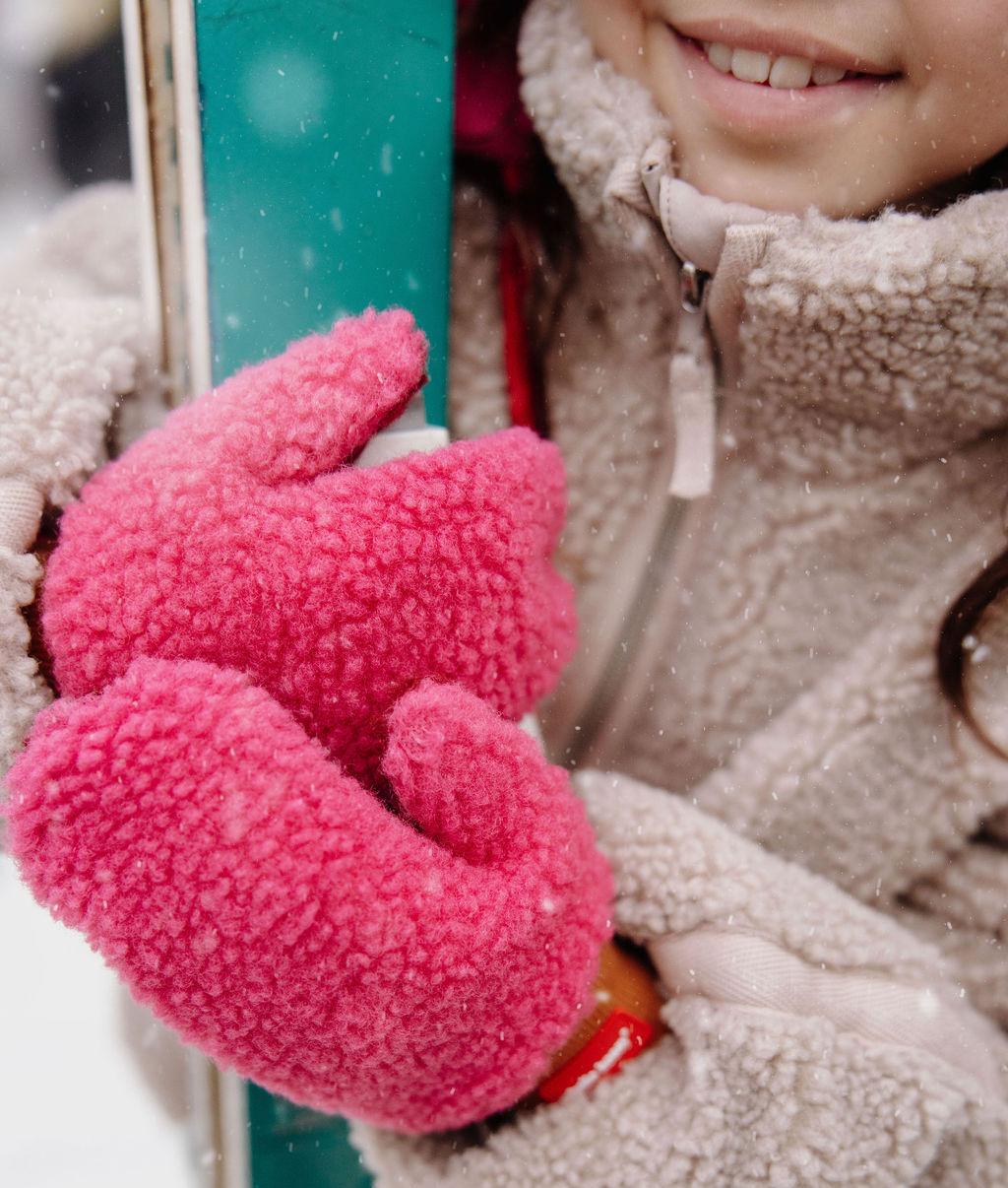 Moufles polaire Heaty Tara - zoom produit - photo lifestyle – Hello Hossy