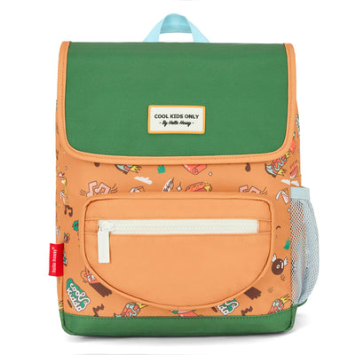 Sac à dos enfant marron imprimé musique poche avant Hello Hossy