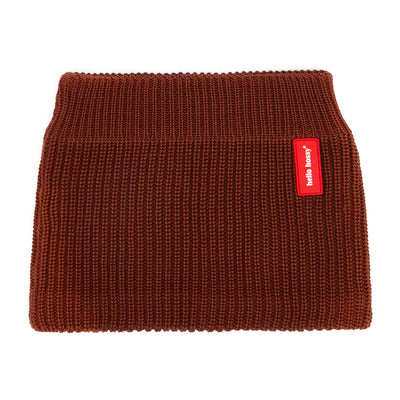 Children's brown ribbed knit Snood red label Hello Hossy
