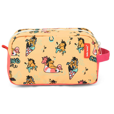 Children's toiletry bag patterned Unicorns yellow pink Hello Hossy