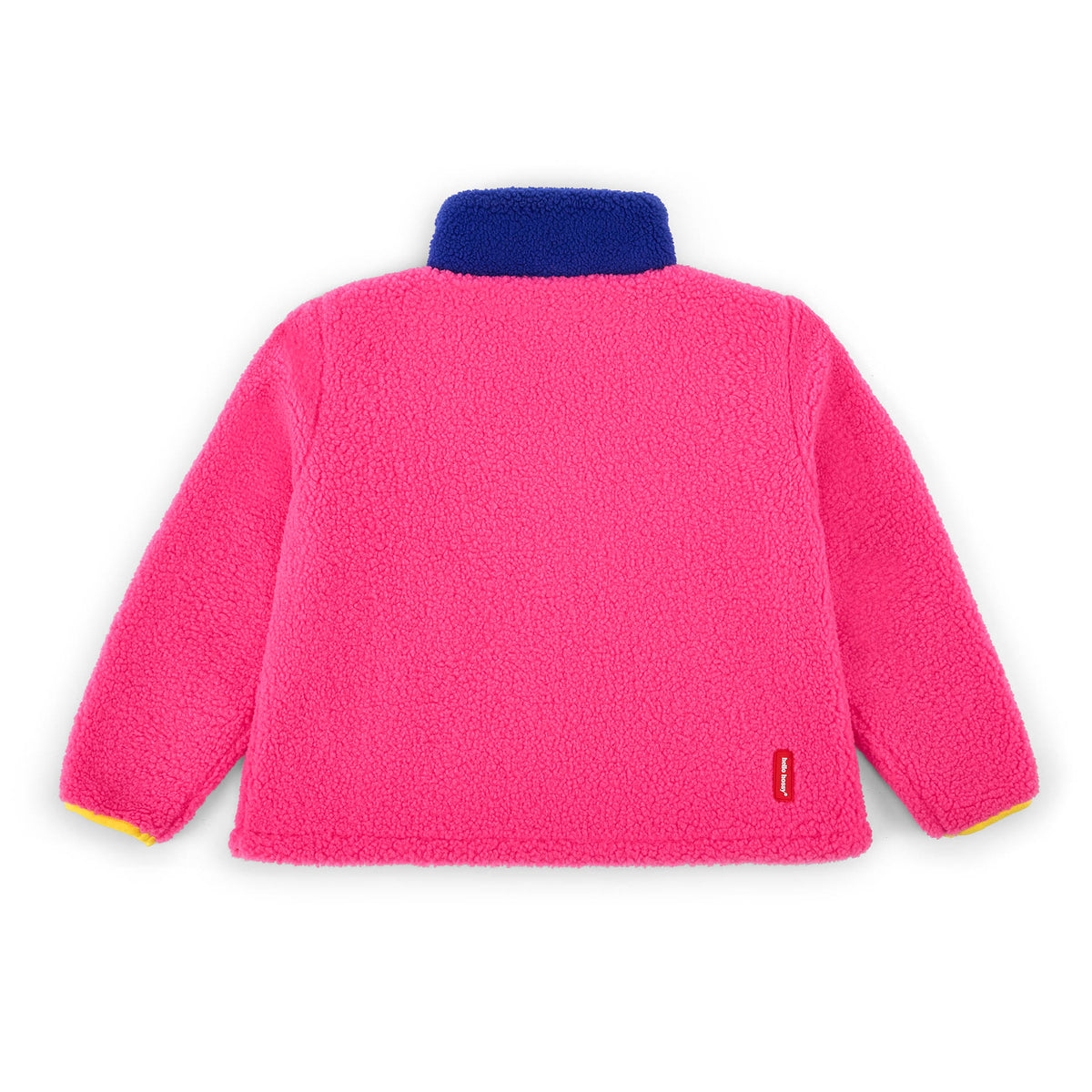 Children's fuchsia fleece jacket blue collar long sleeves Hello Hossy