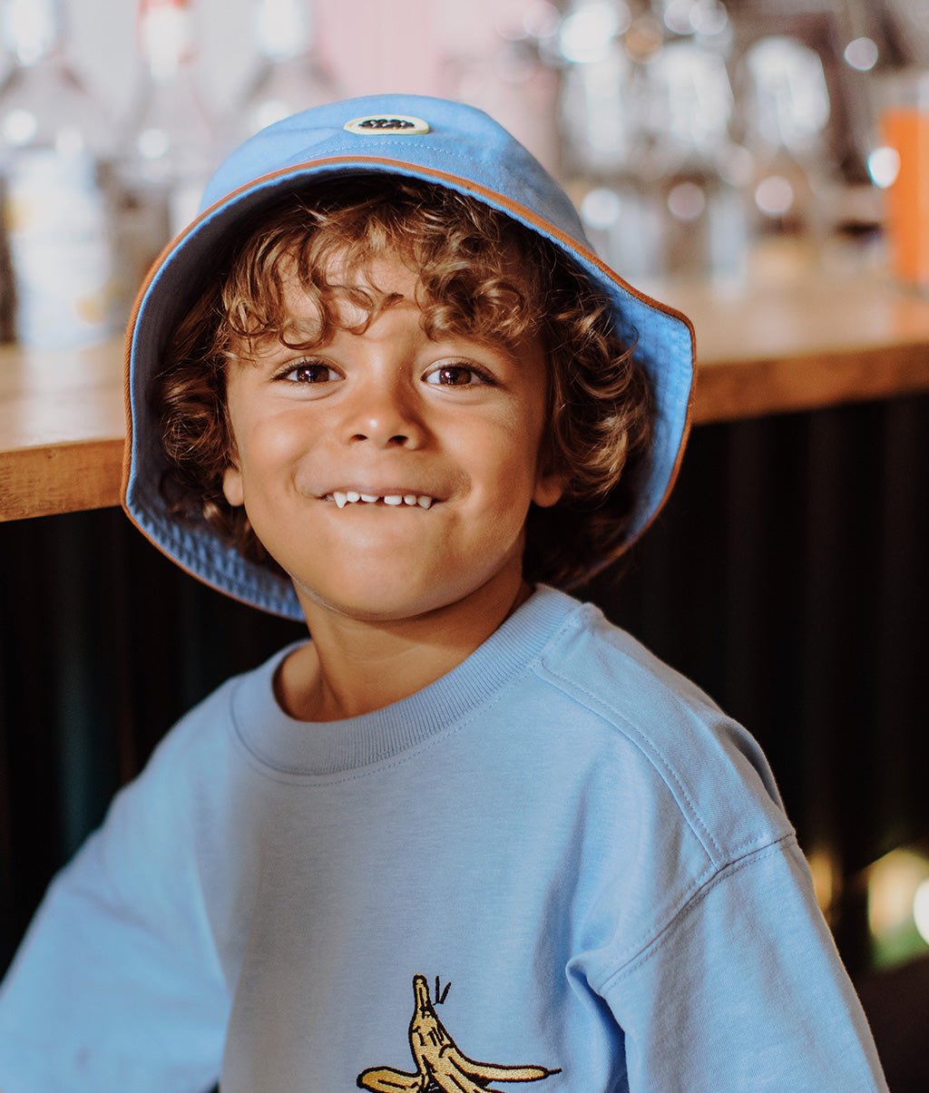 Baby bucket hat Mini Yosemite with drawstring, 100% organic cotton, oeko-tex certified, from 9 months, Cool Kids Only!