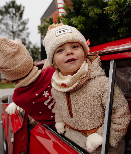 Color Block Sandy Beanie