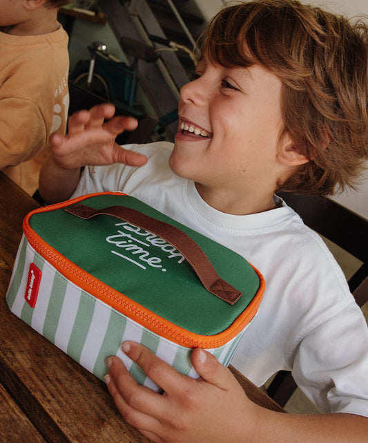 Green Stripes Lunch Bag