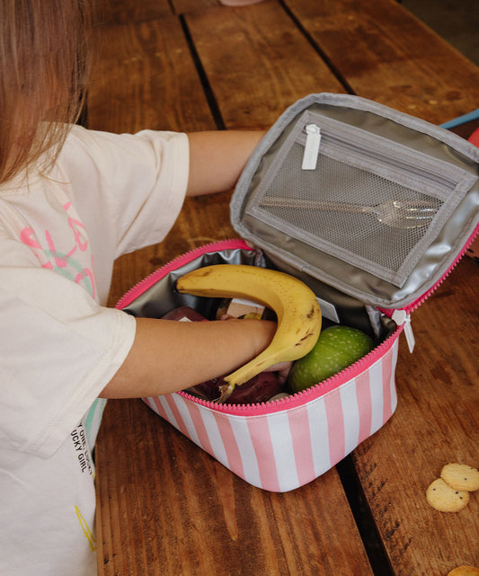 Pink Stripes Lunch Bag
