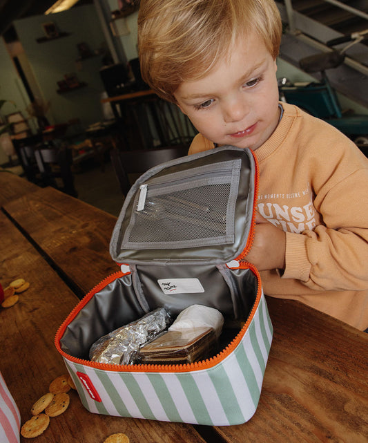 Green Stripes Lunch Bag