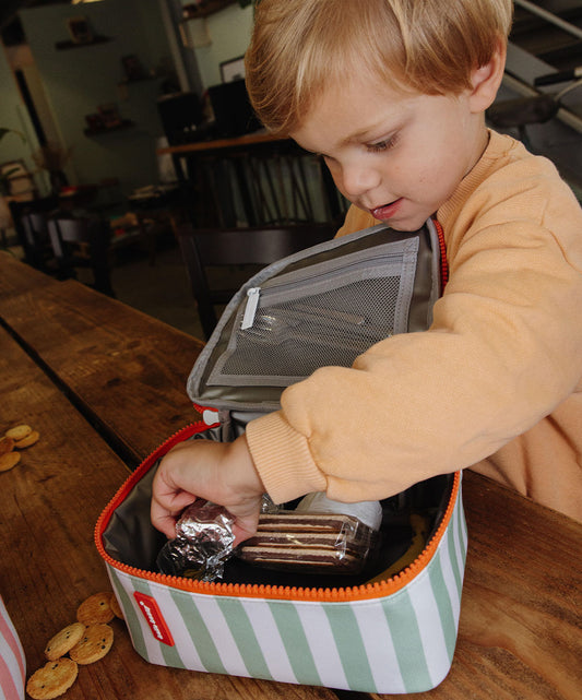 Green Stripes Lunch Bag