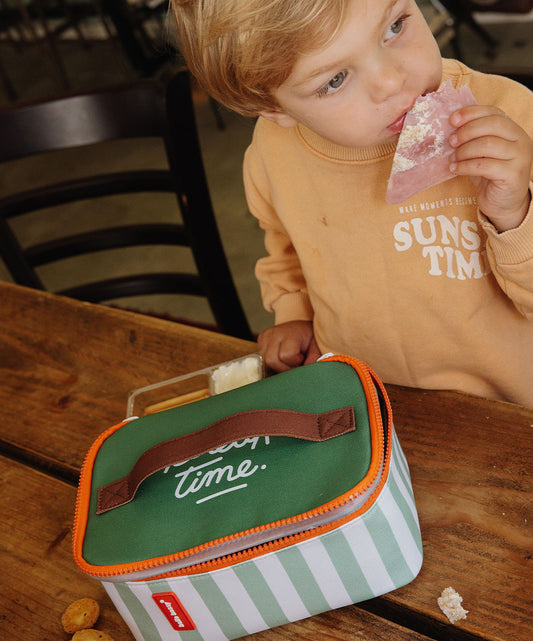 Green Stripes Lunch Bag