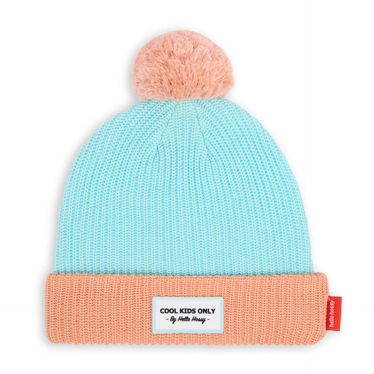 Bonnet avec pompon Color Block Candy pour enfant et bébé – vue à plat