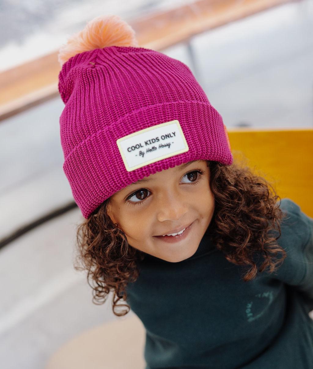 Color Block Purple Beanie