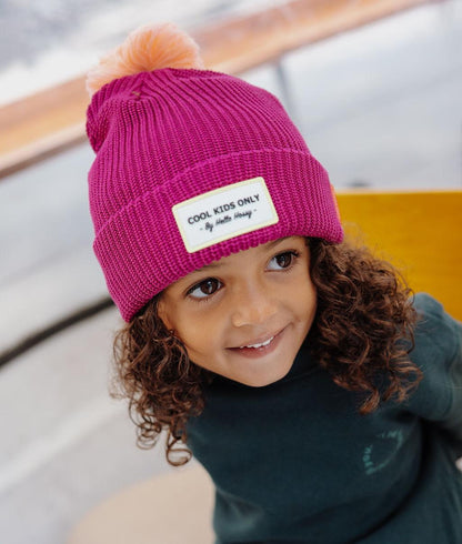 Color Block Purple Beanie