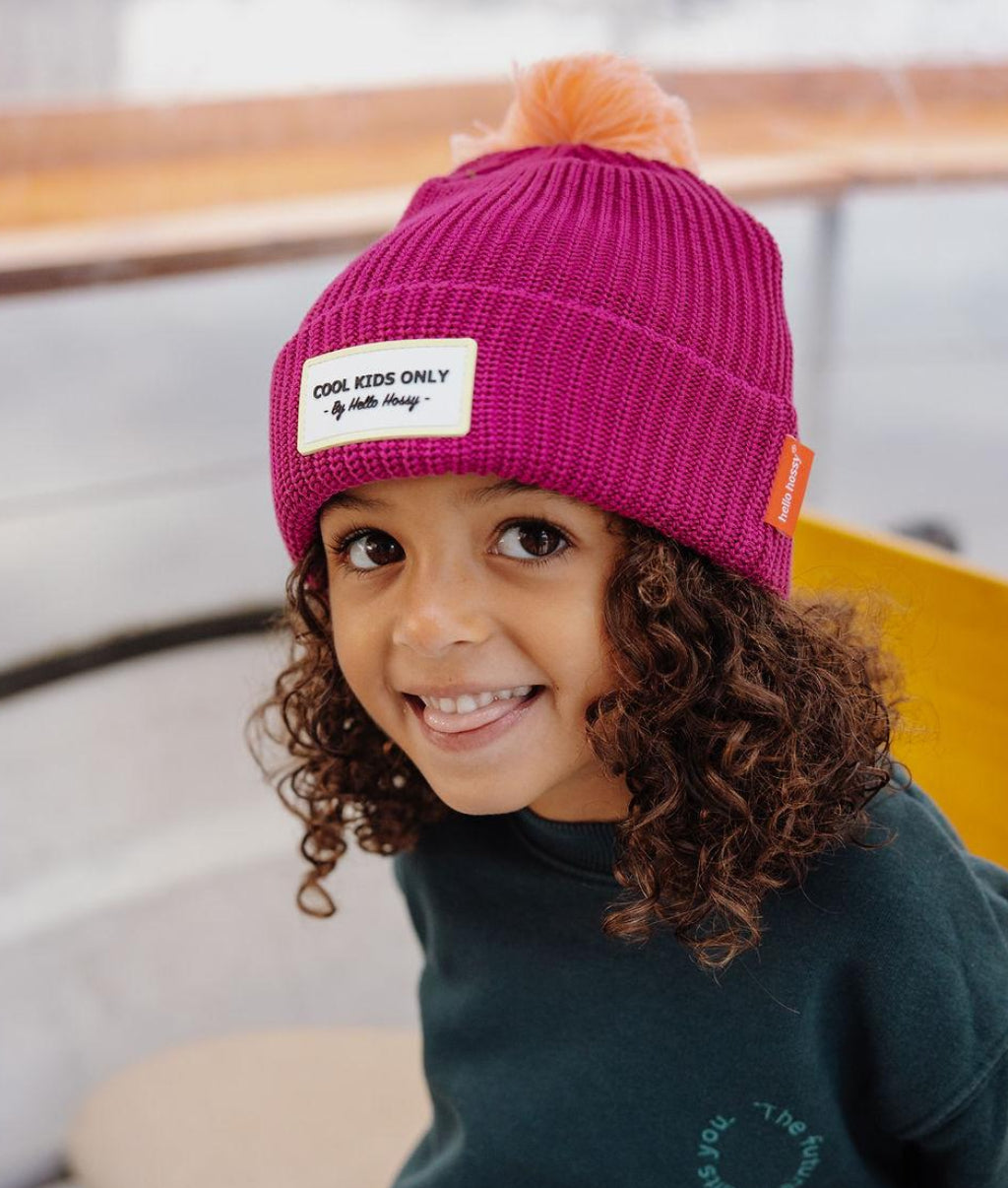 Color Block Purple Beanie