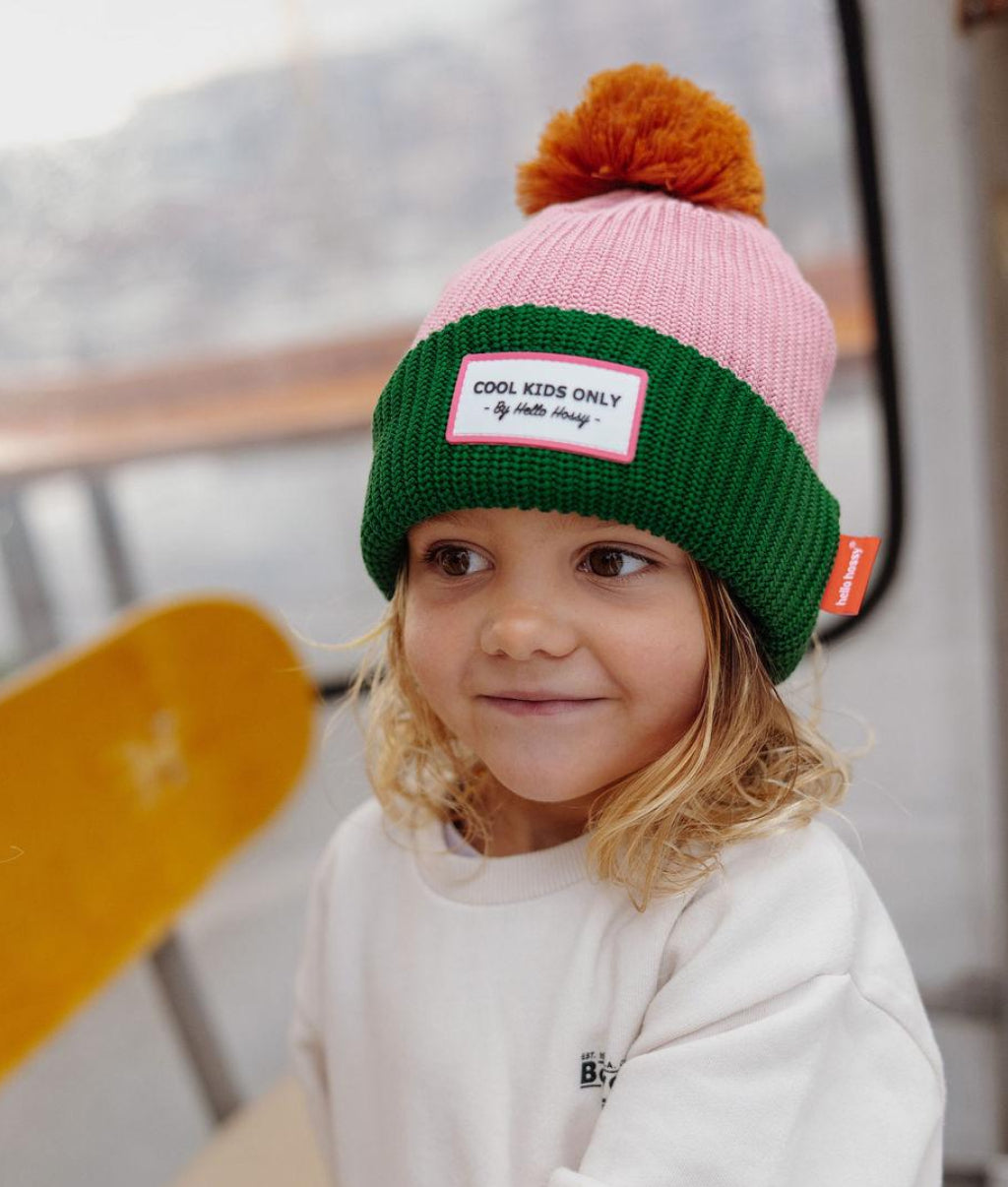 Color Block Rosy Beanie