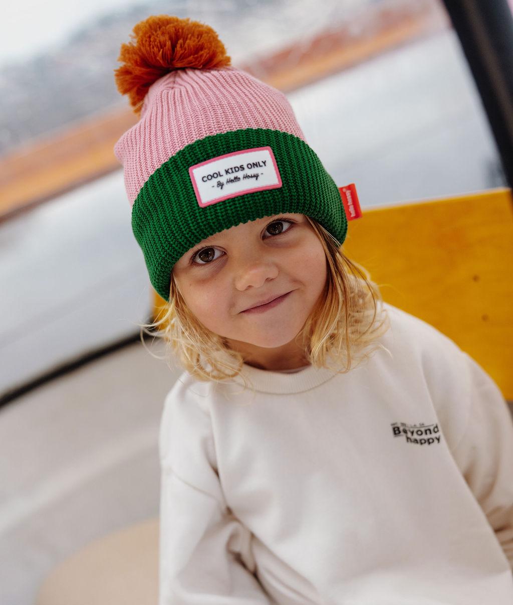 Color Block Rosy Beanie