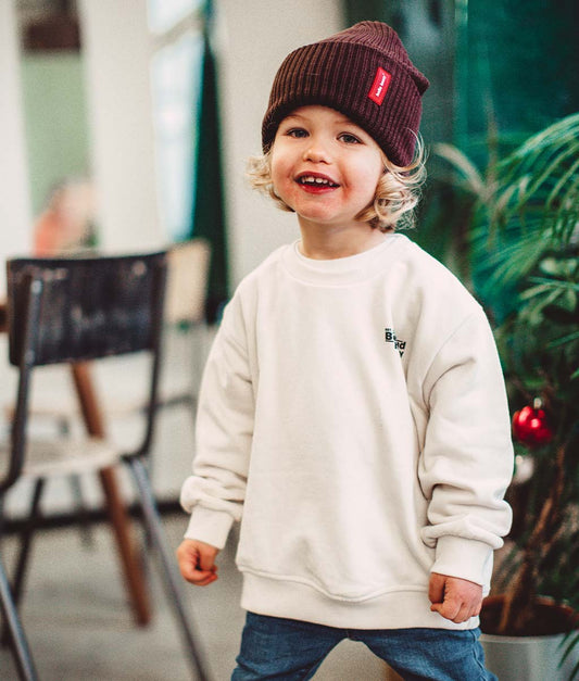 Bonnet coloré Enfants & Adultes Flow Chocolate, 100% coton biologique, sans pompon, dès 9 mois, Cool Kids Only !