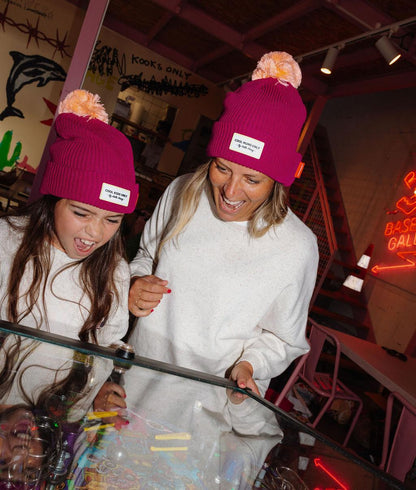Color Block Purple Beanie