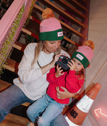 Color Block Rosy Beanie