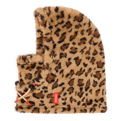 Children's balaclava Leopard patterned brown soft fleece adjustable Hello Hossy