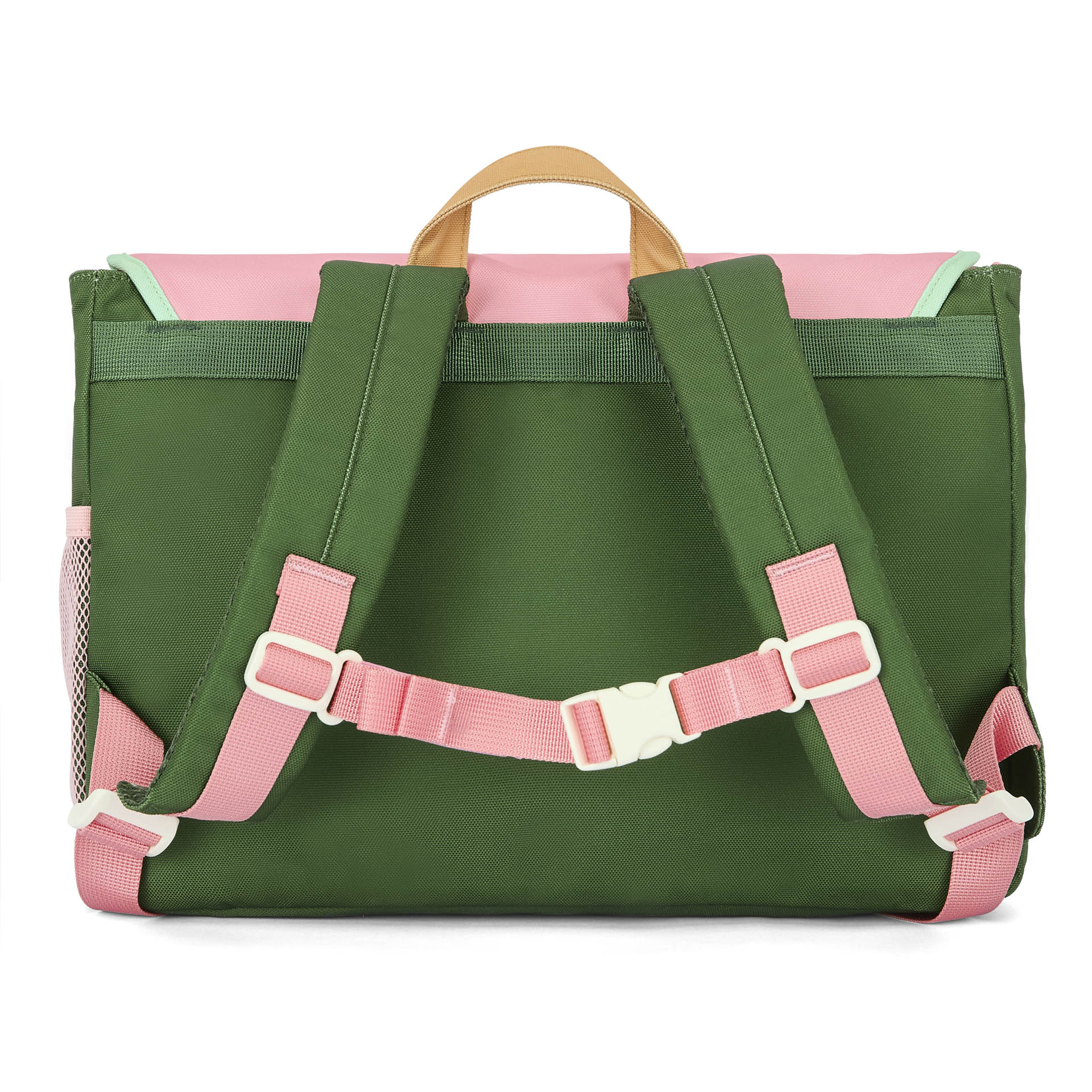 Cartable enfant vert rose bretelles réglables Hello Hossy