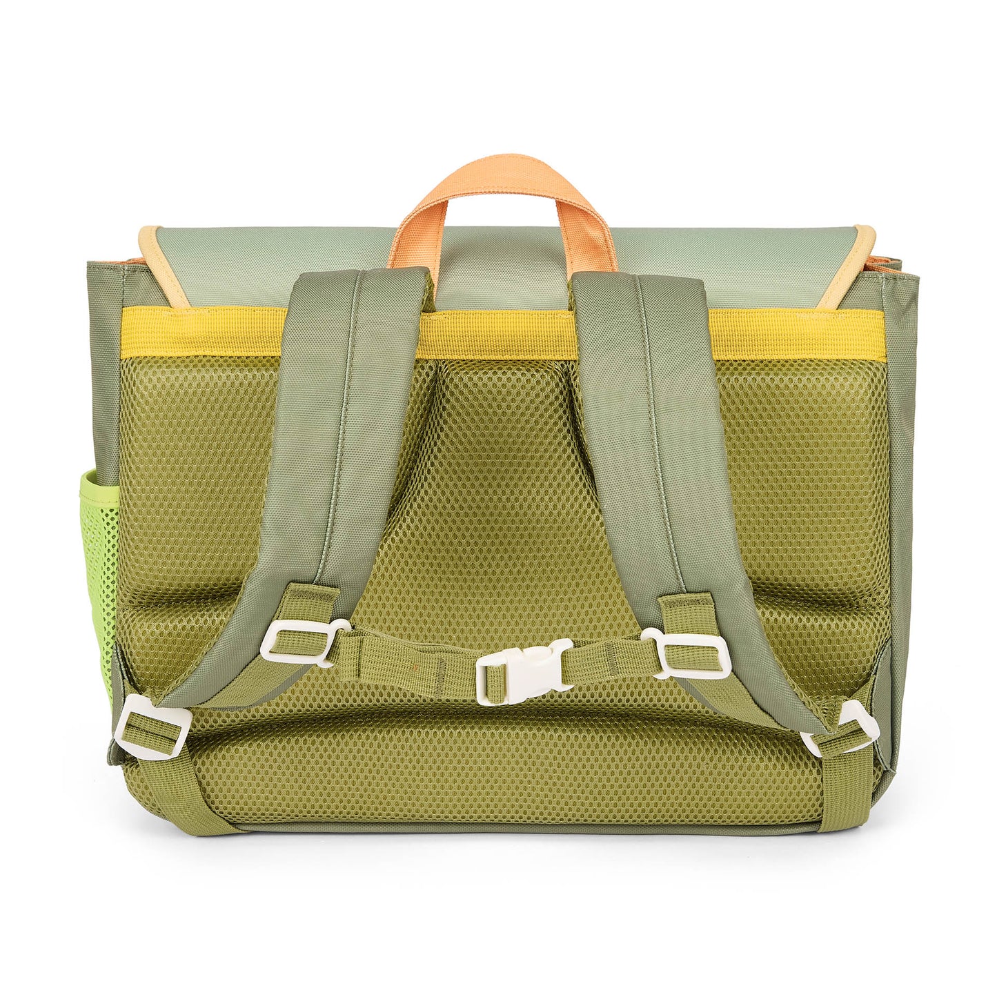 Cartable enfant vert avec bretelles rembourrées et poignée Hello Hossy