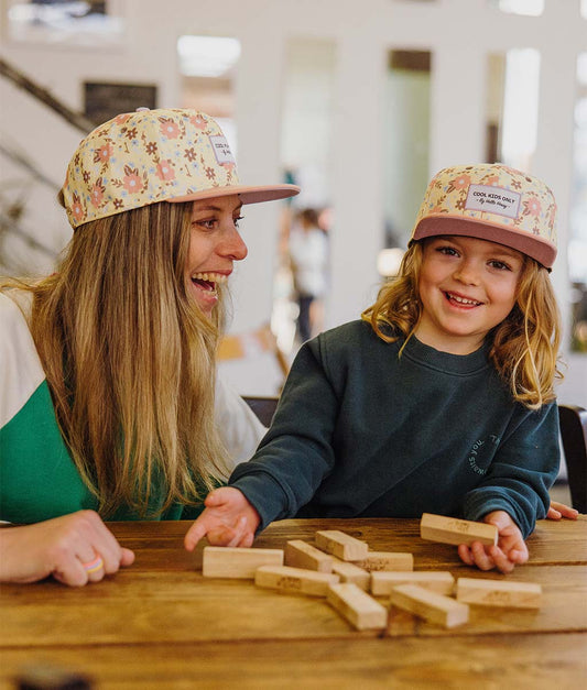 Casquette Parents-Enfants Pastel Blossom, visière plate, éco-responsable, matchy-matchy, dès 9 mois, Cool Kids Only !