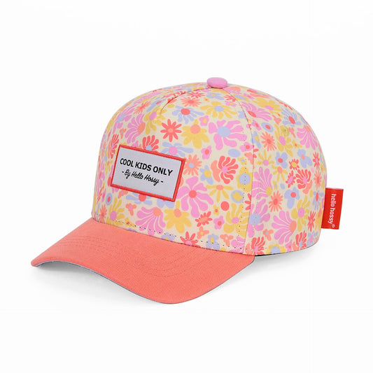 Casquette Enfants Retro Flowers, visière courbée, éco-responsable, certifiée Oeko-Tex, dès 9 mois, Cool Kids Only !