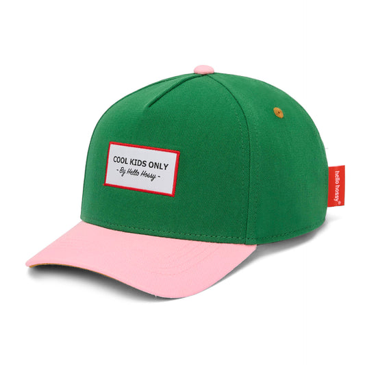 Casquette enfant verte visière rose non portée Hello Hossy