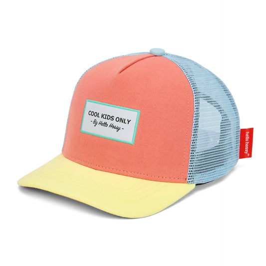 Casquette enfant orange filet bleu clair non portée Hello Hossy