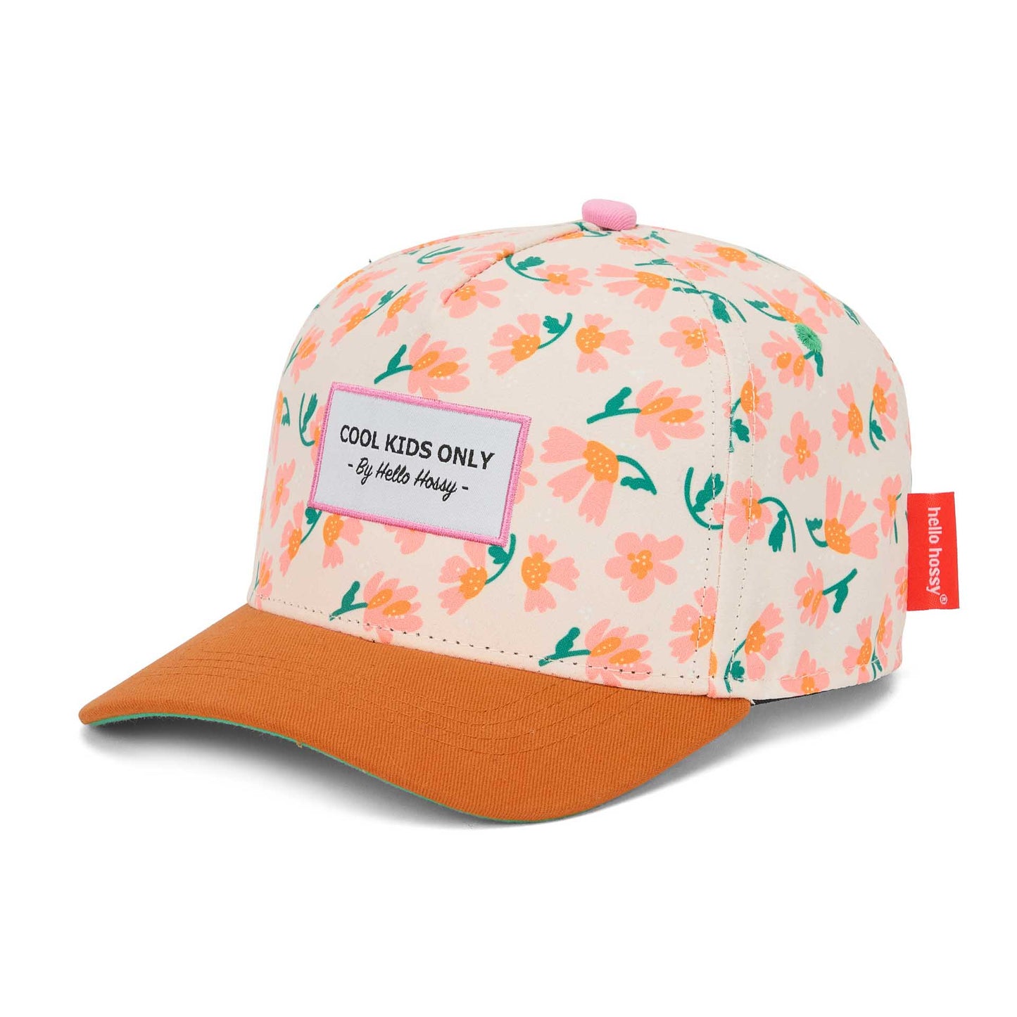 Casquette enfant crème à fleurs visière camel non portée Hello Hossy