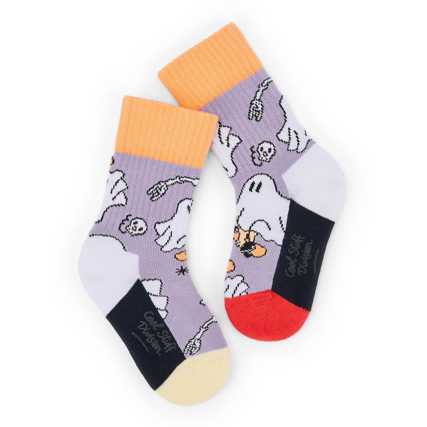 Kids' socks purple ghost patterns Orange black cream Hello Hossy