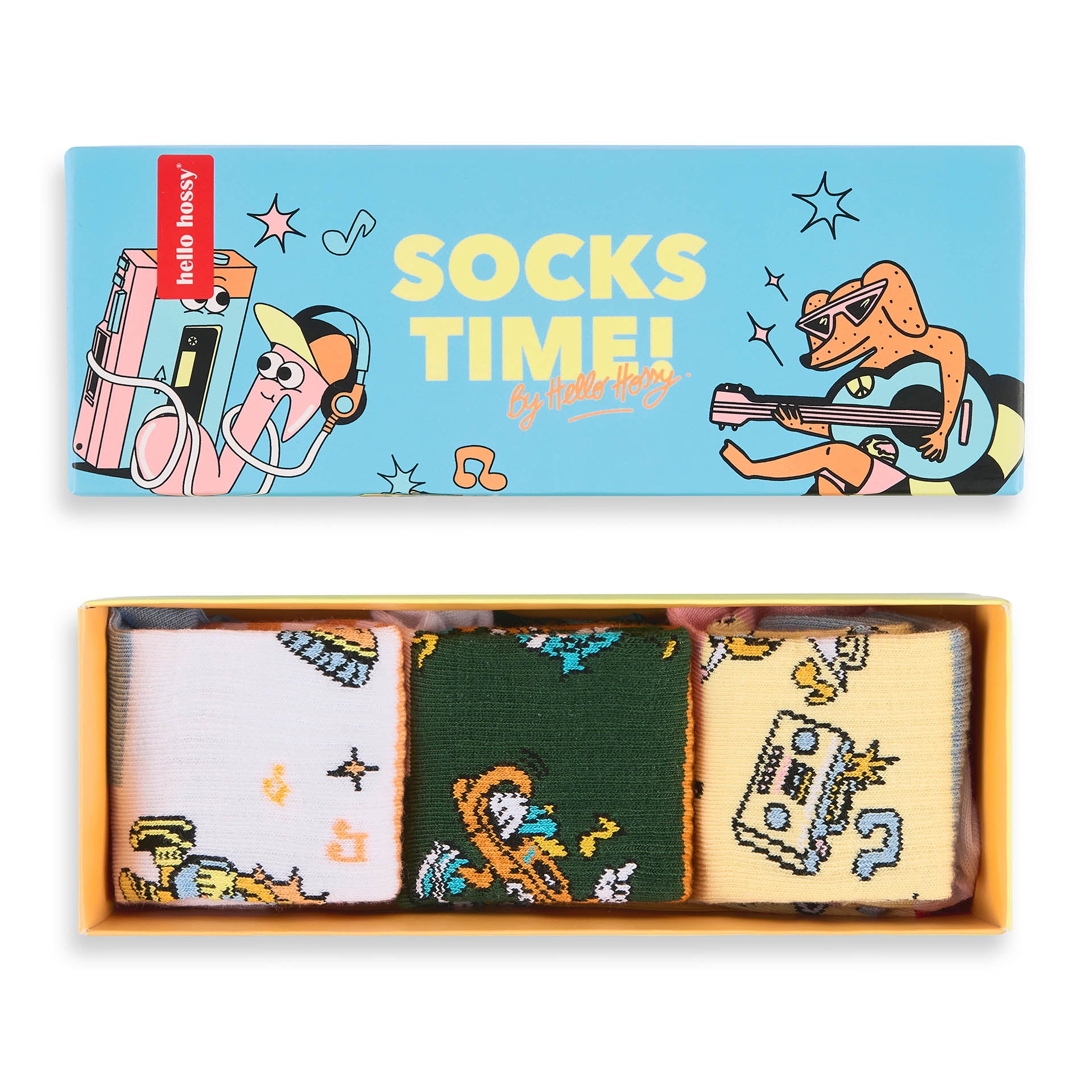 Pack children's colourful socks music patterns organic cotton Hello Hossy