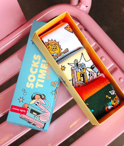 Pack children's colourful music patterns socks organic cotton Hello Hossy