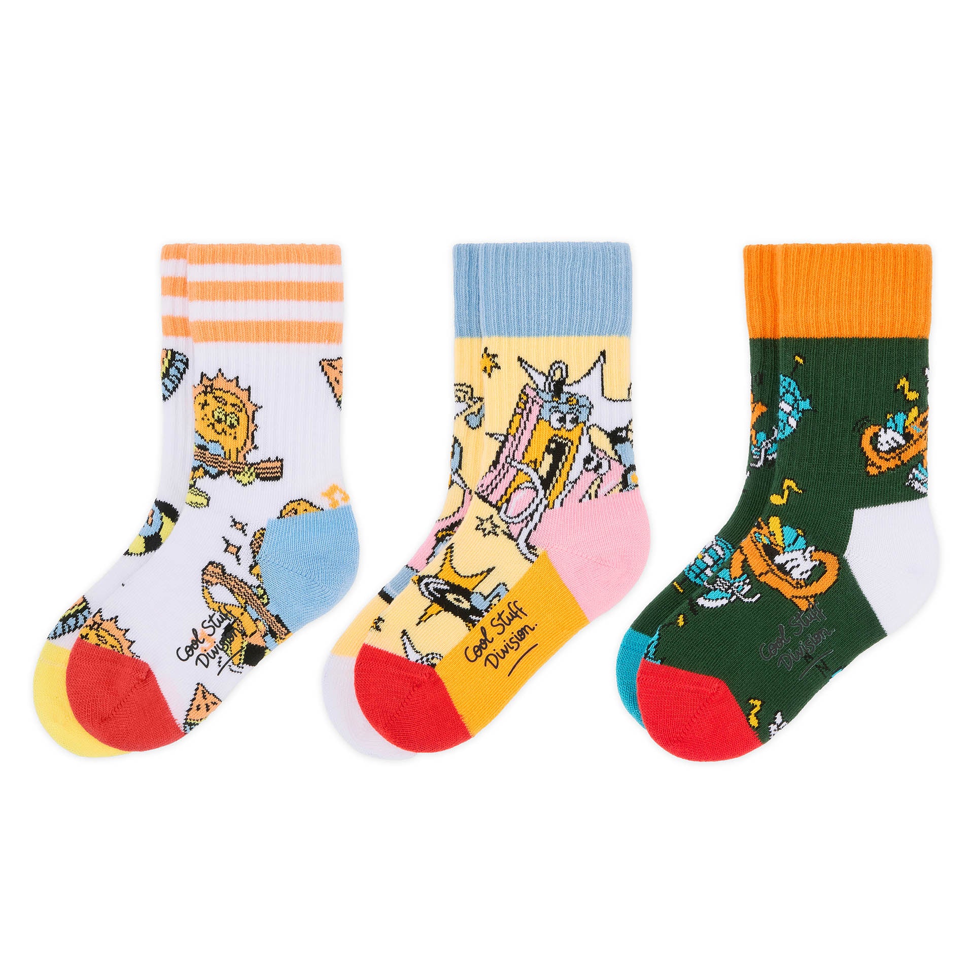 Children's colourful socks music patterns AW26 collection Hello Hossy