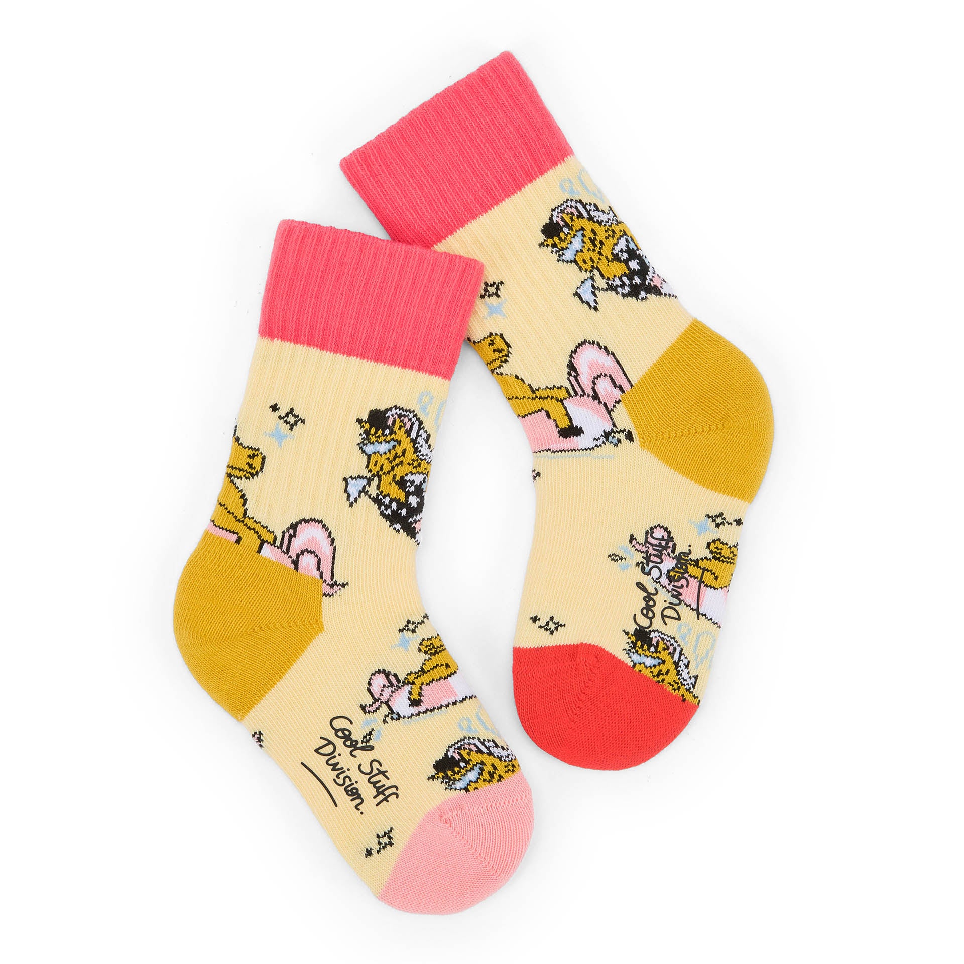 Children's socks yellow unicorn print pink mustard Hello Hossy
