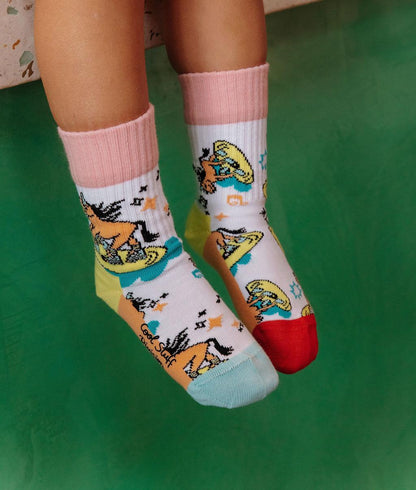 Children's socks unicorn patterns multicoloured pink legs Hello Hossy