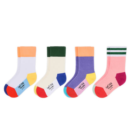 Pack children's socks plain colours multiple contrasting heels Hello Hossy
