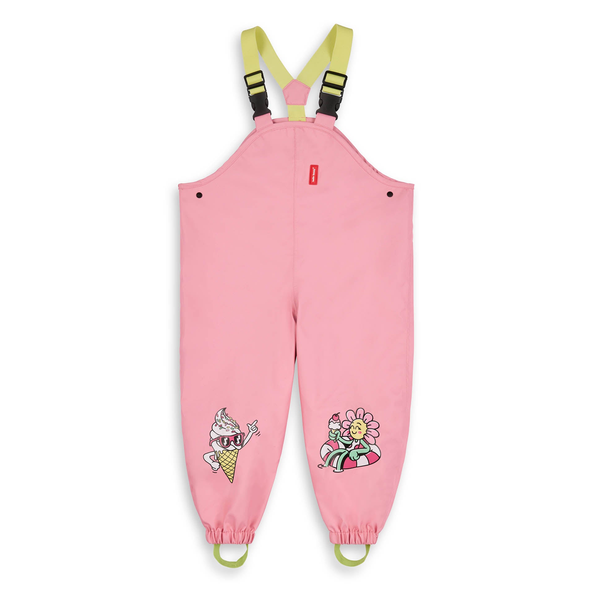 Pantalon de Pluie imperméable avec bretelles Pitaya pour enfant – vue à plat, de face