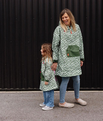 Green Leopard Rain Poncho