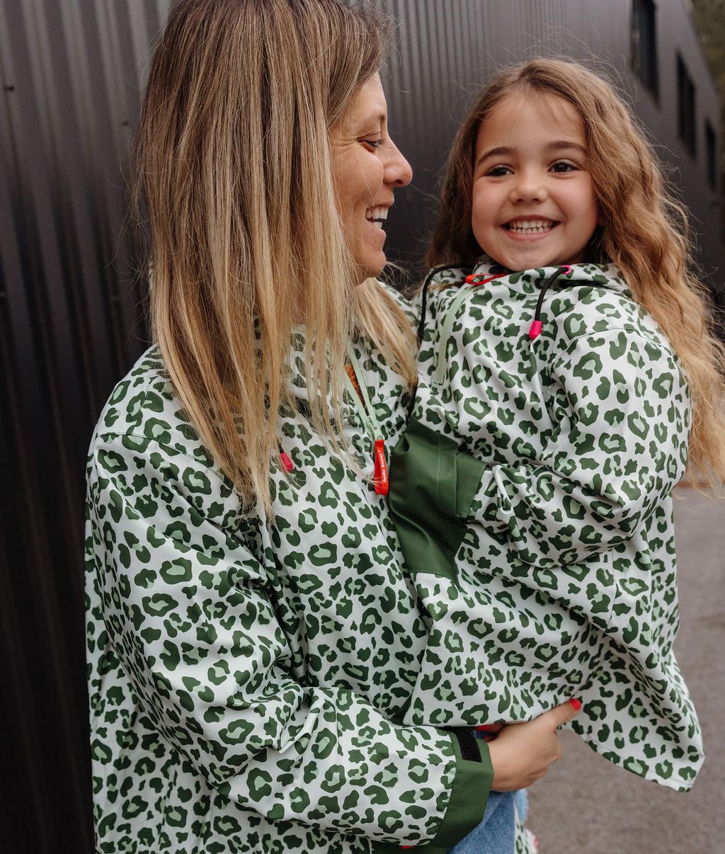 Green Leopard Rain Poncho