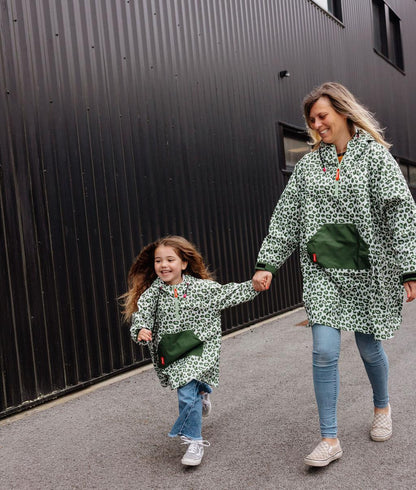 Green Leopard Rain Poncho