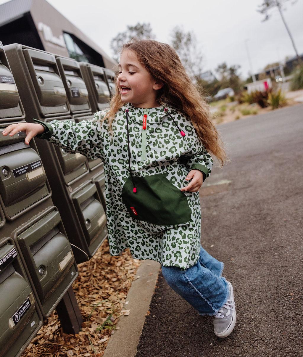 Green Leopard Rain Poncho