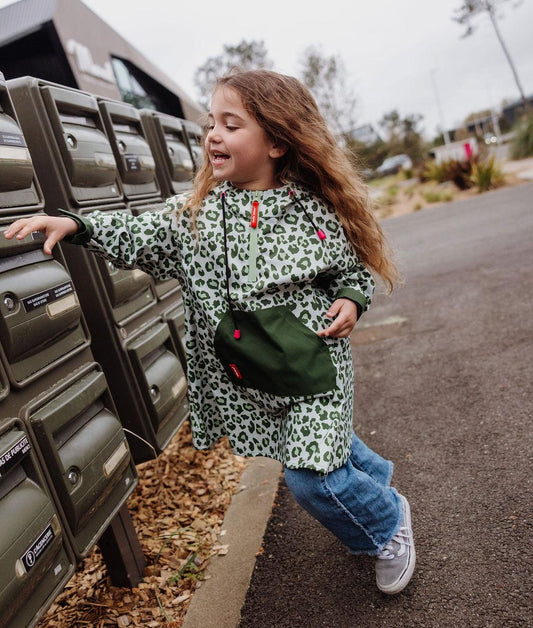 Green Leopard Rain Poncho