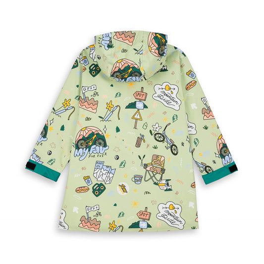 Poncho de Pluie avec capuche Mountain Ride pour enfant – vue à plat, de dos